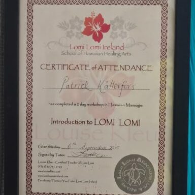DIPLOM- Lomi Lomi Nui Level I, Dublin Ireland